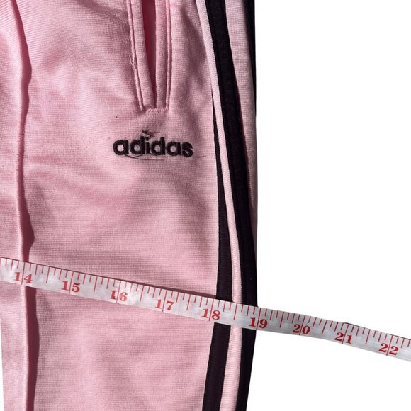 Adidas Pink Track Pants Women's Size S Straight Leg Athleisure 3 Stripe Logo Y2K - Picture 7 of 15